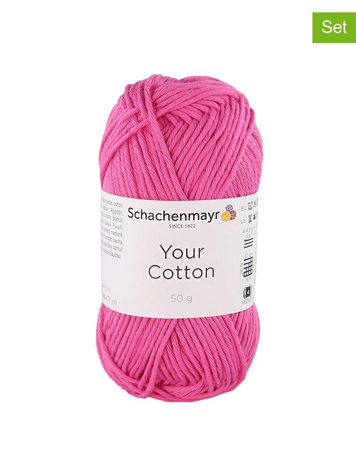 Schachenmayr since 1822 Przędza bawełniana (10 szt.) "Your Cotton" w kolorze różowym - 10 x 50 g rozmiar: onesize