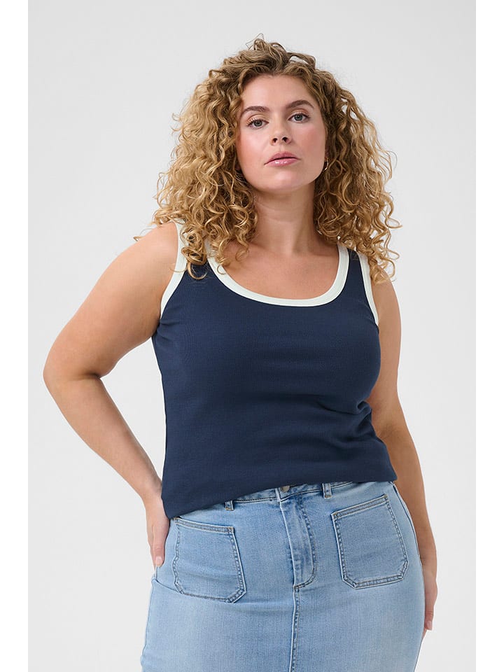 KAFFE curve Top w kolorze granatowym rozmiar: XL