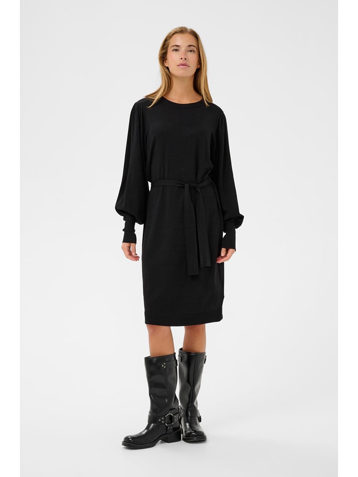 Kaffe Sukienka dzianinowa w kolorze czarnym rozmiar: L