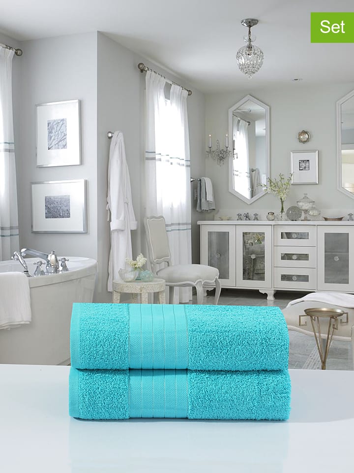 Hip Ręczniki prysznicowe (2 szt.) w kolorze turkusowym rozmiar: 70x140 cm