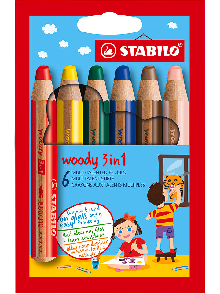 STABILO Kredki (6 szt.) "Woody 3in1" rozmiar: onesize