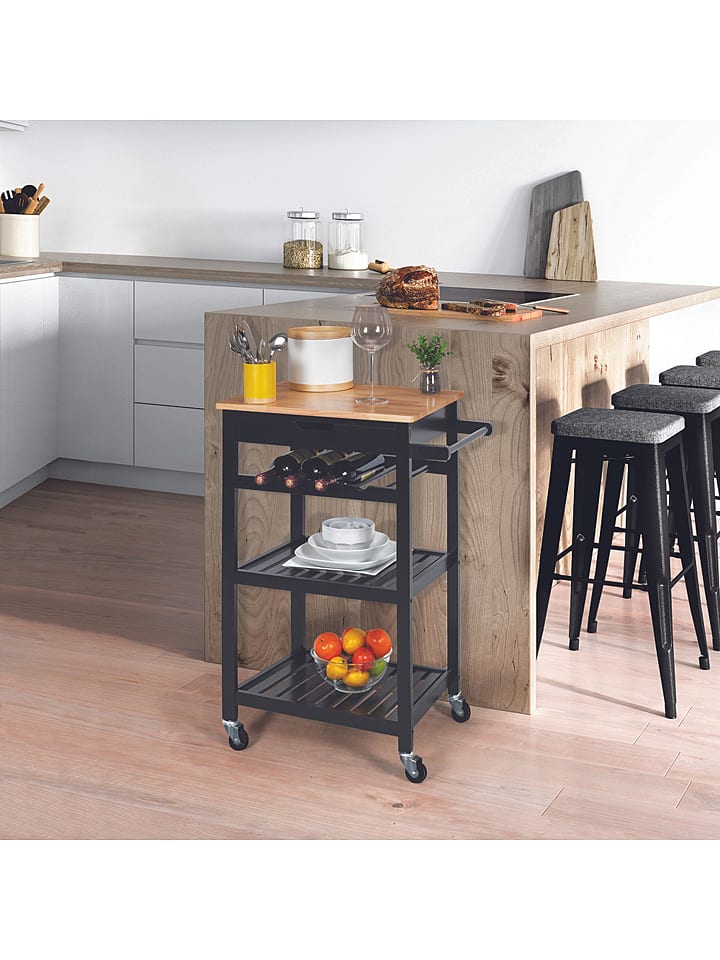 Ethnical Life Wózek uniwersalny w kolorze czarno-jasnobrązowym - 40 x 84,5 x 61 cm rozmiar: onesize