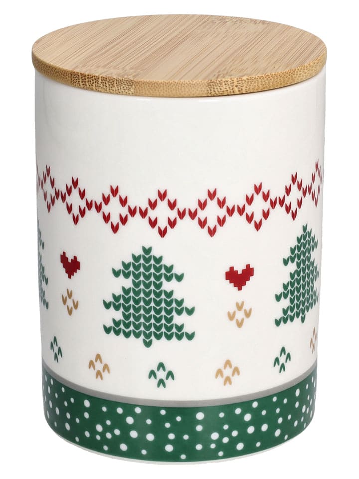 Tognana Pojemnik "Let it snow" w kolorze biało-zielonym - 600 ml rozmiar: onesize