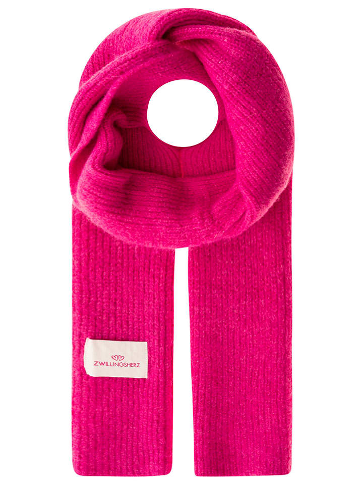 Zwillingsherz Szal w kolorze różowym z dodatkiem wełny - 200 x 30 cm rozmiar: onesize