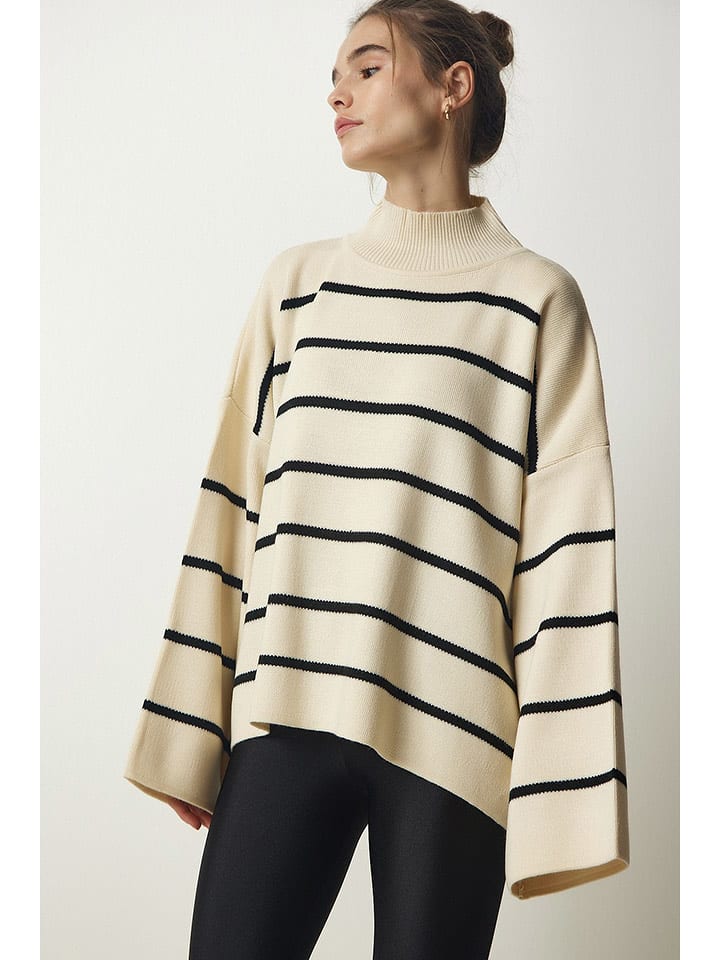 Happiness Istanbul Sweter w kolorze kremowym rozmiar: onesize