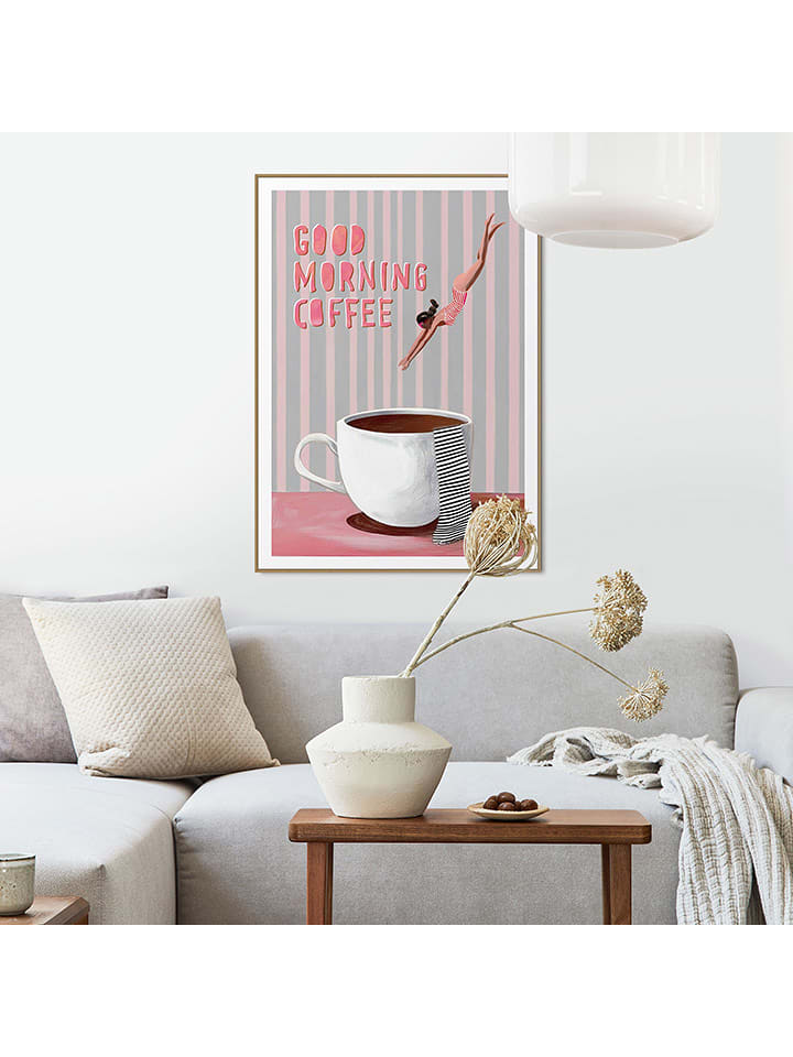 Orangewallz Druk artystyczny "Good Morning Coffee" w ramce rozmiar: 50x70 cm