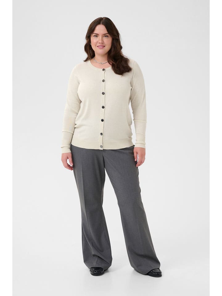 KAFFE curve Kardigan "Regina" w kolorze kremowym rozmiar: XL