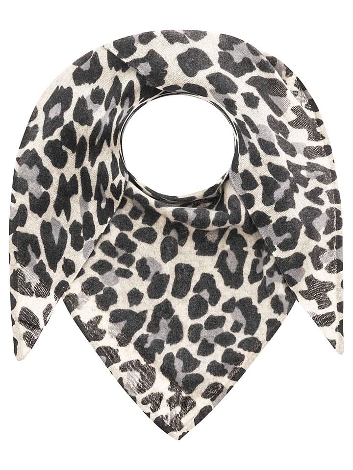 Zwillingsherz Kaszmirowa chusta trójkątna w kolorze szaro-beżowym rozmiar: onesize