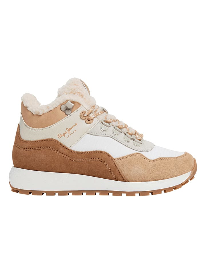 Pepe Jeans FOOTWEAR Sneakersy "Dean Curve" w kolorze beżowo-jasnobrązowym rozmiar: 38