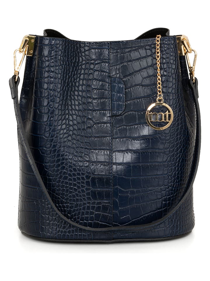 Mia Tomazzi Skórzana torebka w kolorze granatowym - 28 x 26 x 10 cm rozmiar: onesize