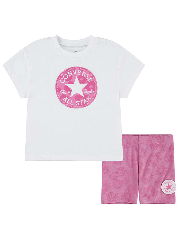 Converse 2-częściowy zestaw w kolorze biało-różowym rozmiar: 110/116