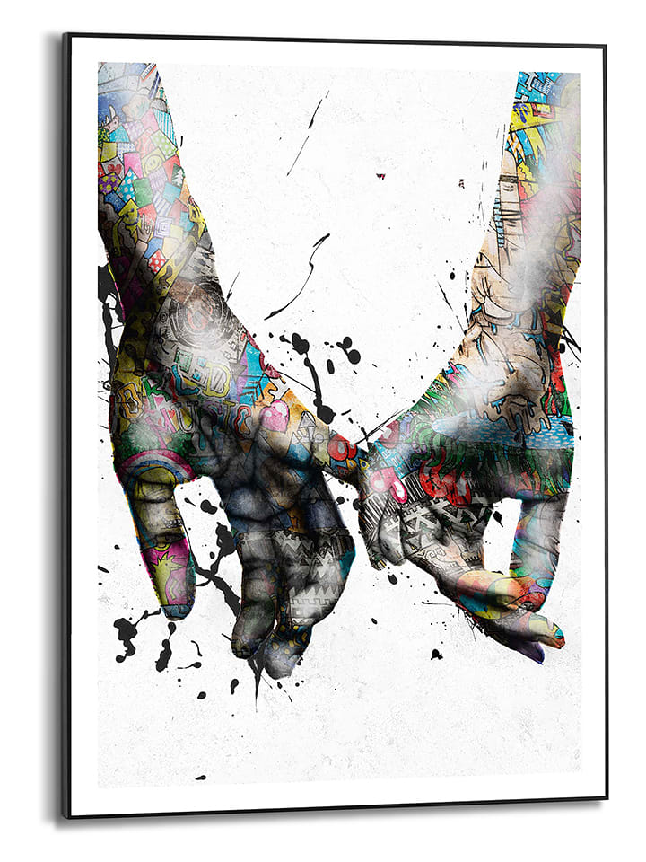Orangewallz Druk artystyczny "Loving Coloured Hands" w ramce rozmiar: 40x50 cm