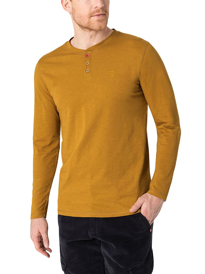 Timezone Koszulka "Henley" w kolorze musztardowym rozmiar: 3XL