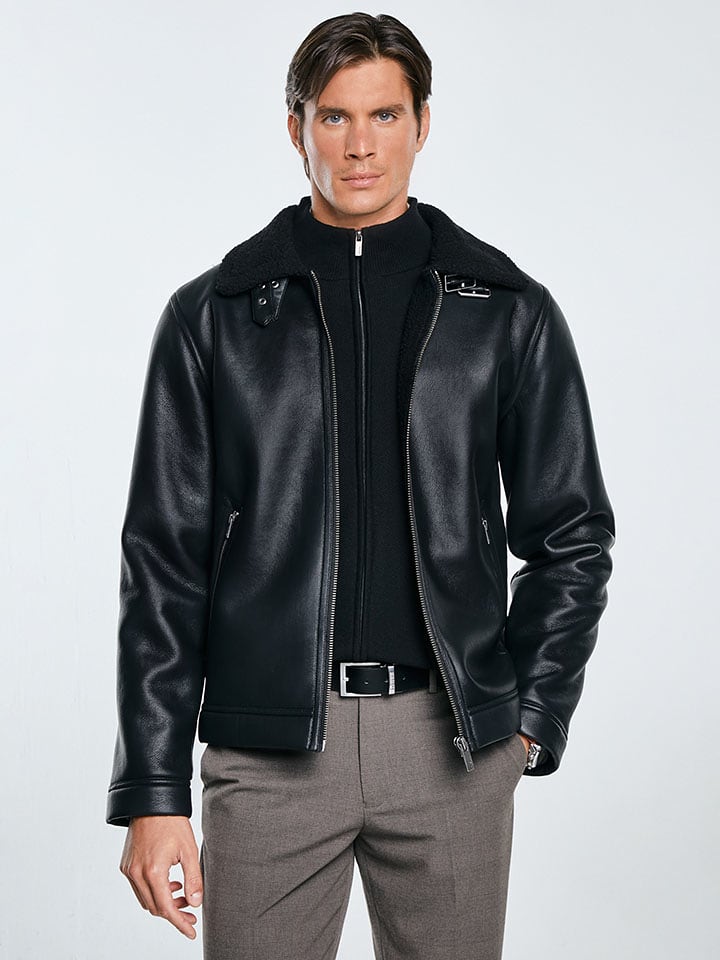 BIG STAR Kurtka w kolorze czarnym ze skóry syntetycznej rozmiar: L