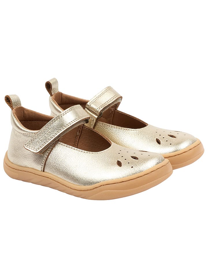 POM POM Skórzane buty w kolorze złotym do chodzenia na boso rozmiar: 30