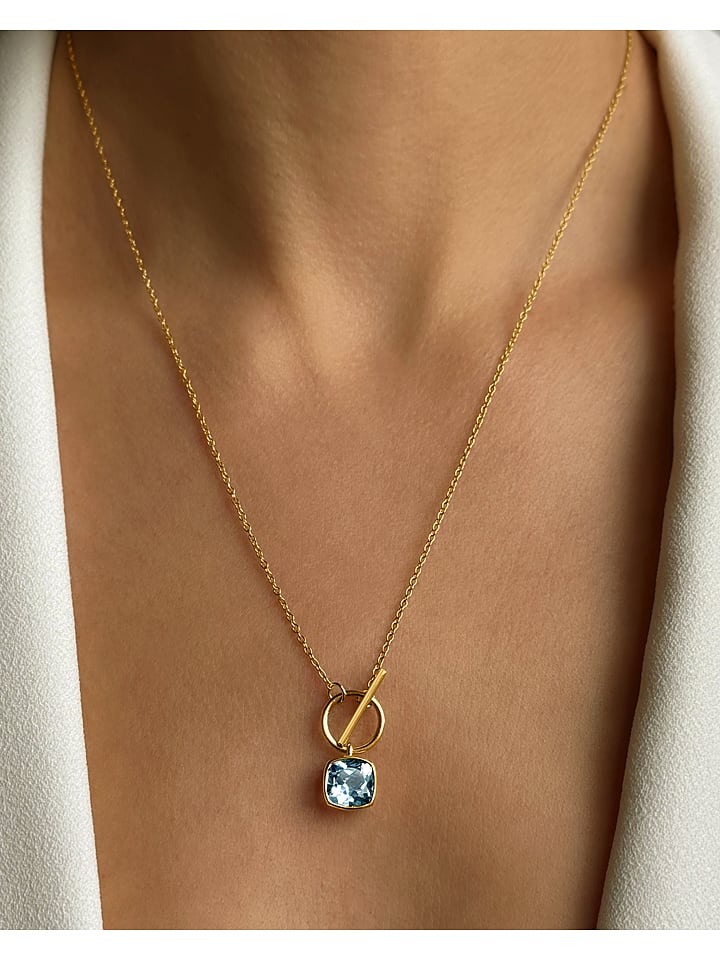 Les Petites Précieuses Pozłacany naszyjnik z elementem ozdobnym - dł. 39 cm rozmiar: onesize