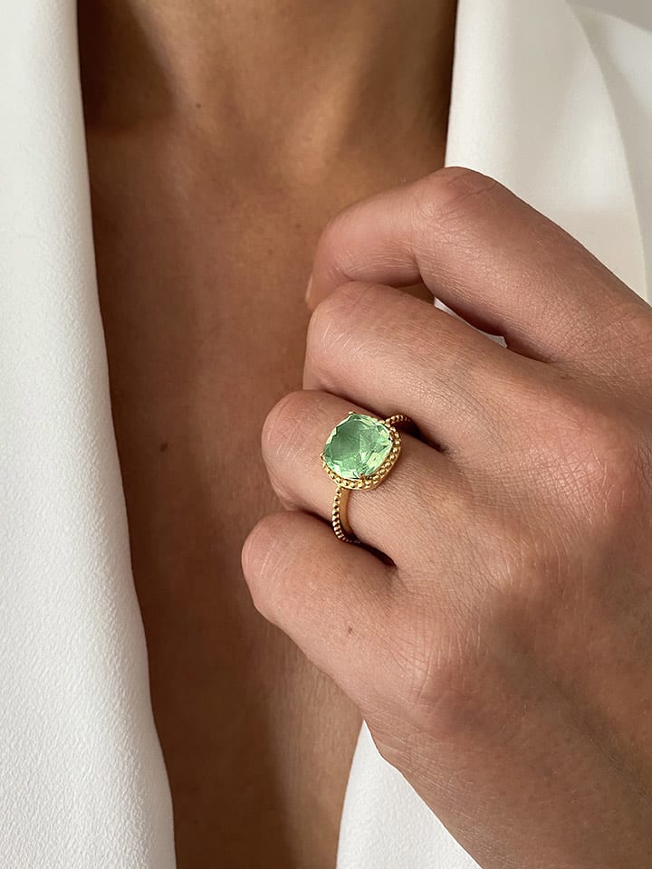 Les Petites Précieuses Pozłacany pierścionek z ametystem rozmiar: 56