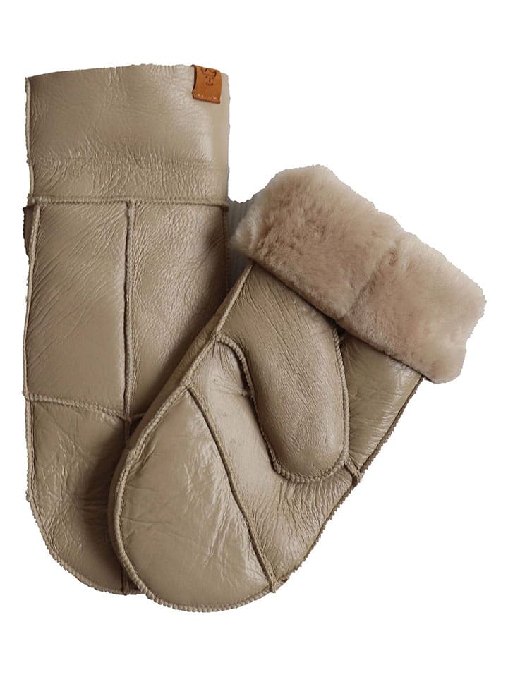 Kaiser Naturfellprodukte Wełniane rękawiczki "Nappa" w kolorze beżowym rozmiar: 7