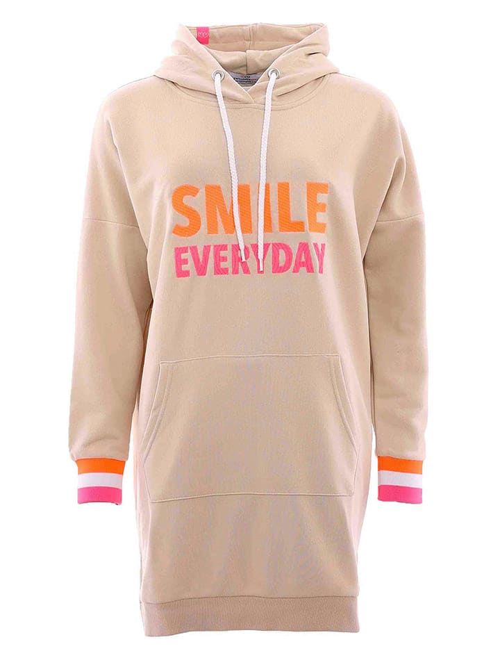 Zwillingsherz Sukienka dresowa "Kendra" w kolorze beżowym rozmiar: L/XL