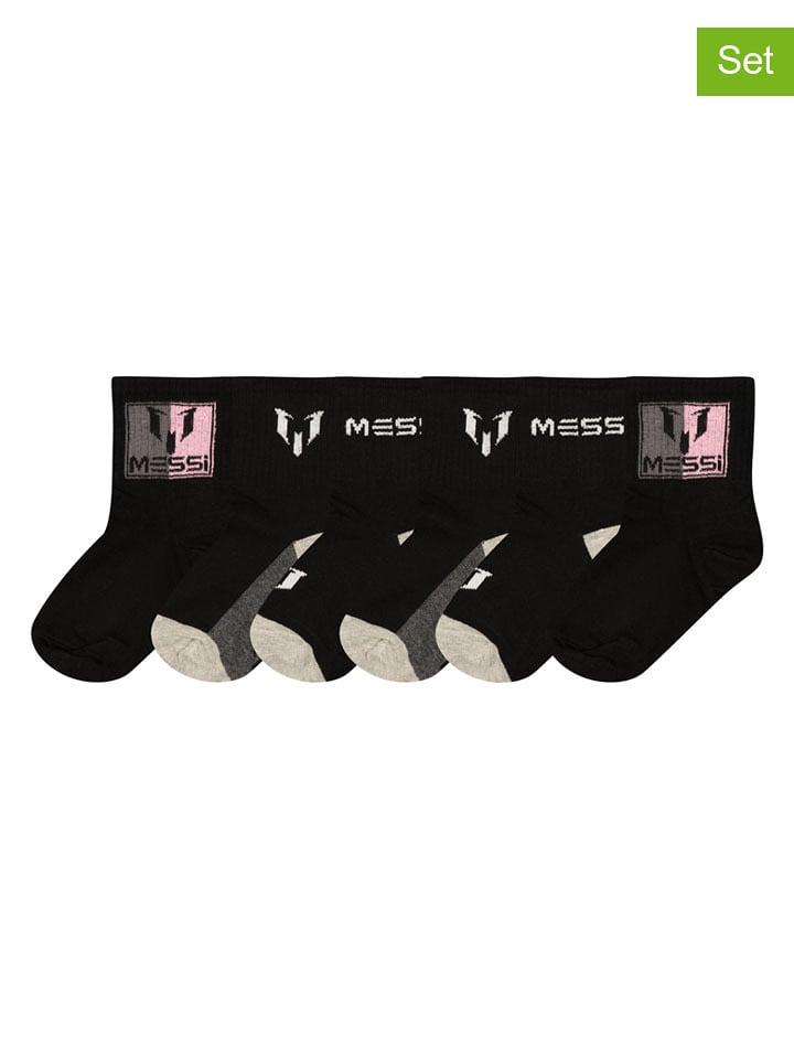 Messi Skarpety (6 par) w kolorze czarnym rozmiar: 27-30