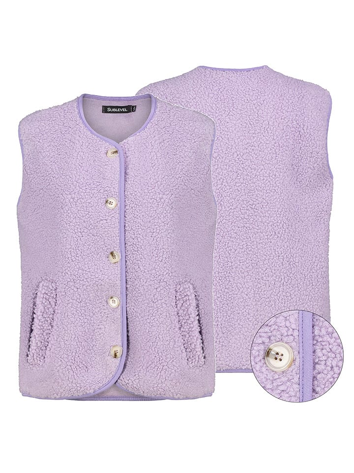 Sublevel Kamizelka pluszowa w kolorze lawendowym rozmiar: M/L