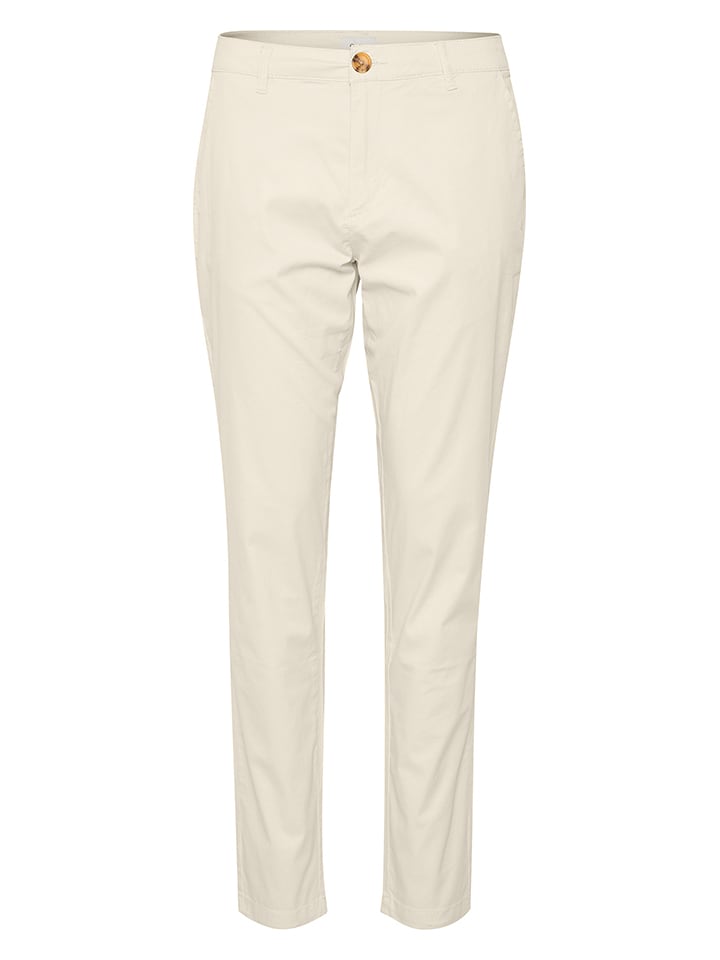 SAINT TROPEZ Spodnie chino "Phila" w kolorze kremowym rozmiar: XS