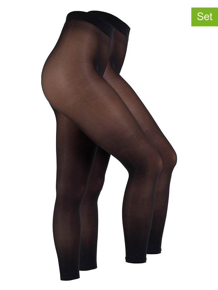 s.Oliver Legginsy (2 pary) w kolorze czarnym rozmiar: 38/40