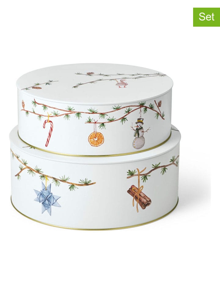 Rosendahl Pojemniki (2 szt.) "Hammershøi Christmas" w kolorze białym rozmiar: onesize