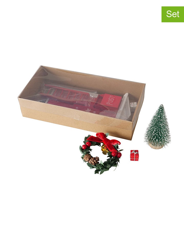 Boltze Figurki dekoracyjne (8 szt.) w kolorze czerwono-zielonym - 12 x 20 cm rozmiar: onesize