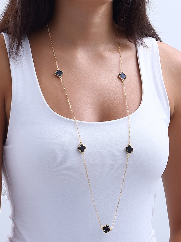 Nakkash Pozłacany naszyjnik z masą perłową - 80 cm rozmiar: onesize