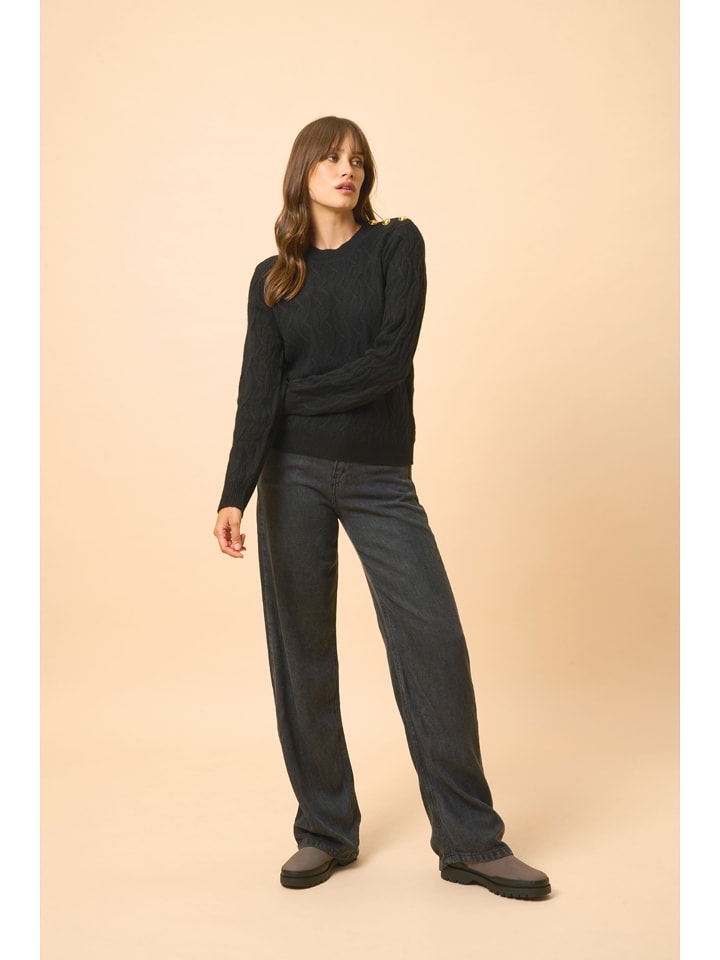 Just Cashmere Kaszmirowy sweter "Lynd" w kolorze czarnym rozmiar: M