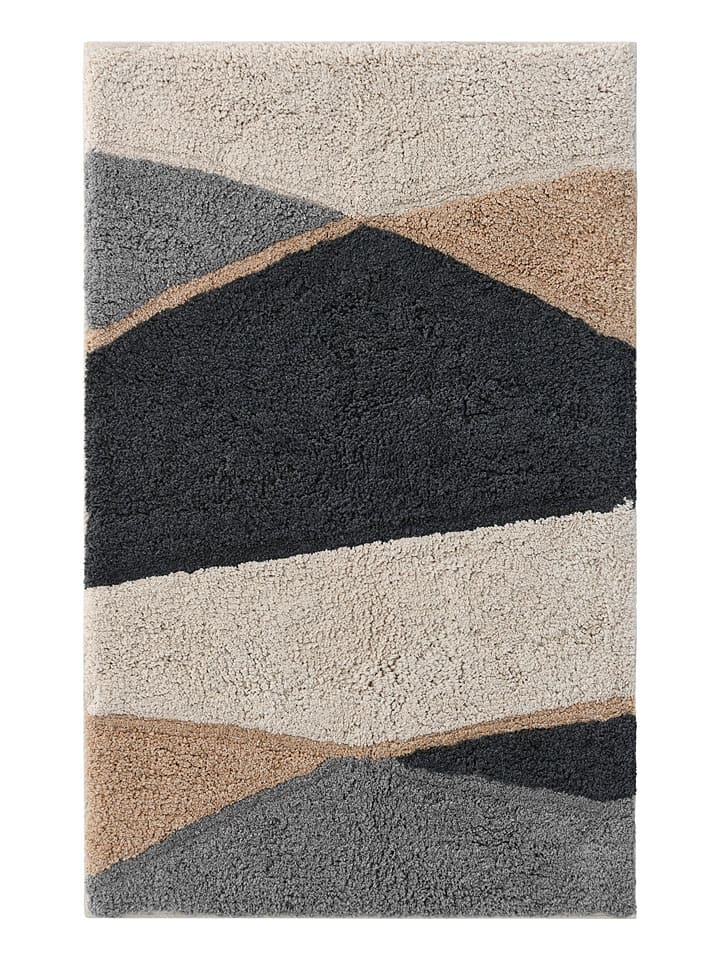 Ellos Home Dywanik łazienkowy "Wave" w kolorze beżowo-szarym rozmiar: 80x120 cm