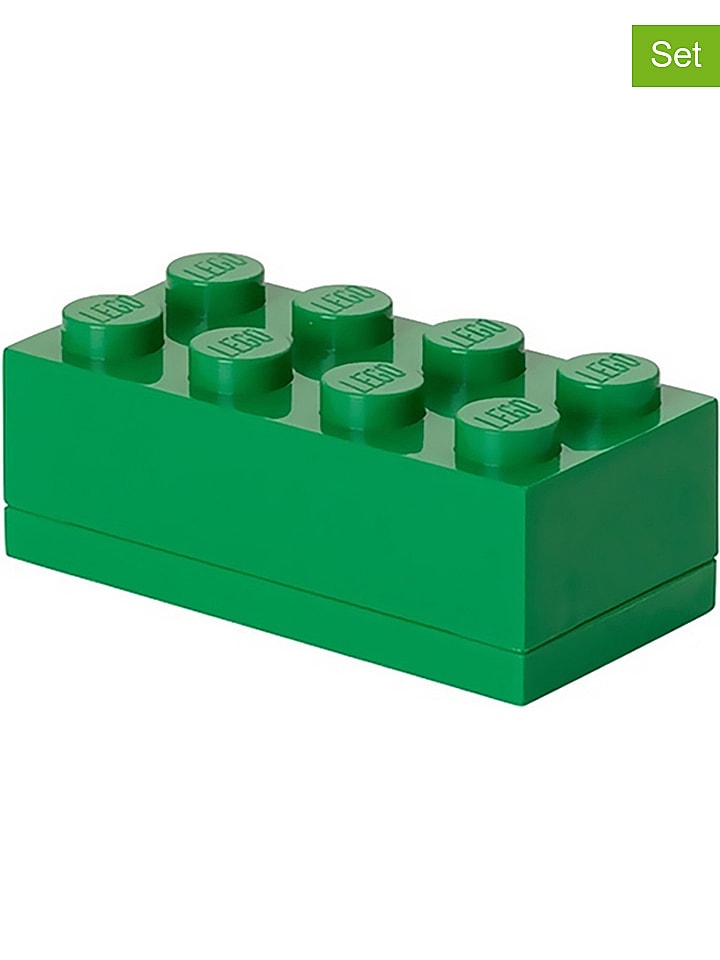 LEGO Pojemniki (3 szt.) "Mini 8" w kolorze zielonym - 9,2 x 4,3 x 4,6 cm rozmiar: onesize