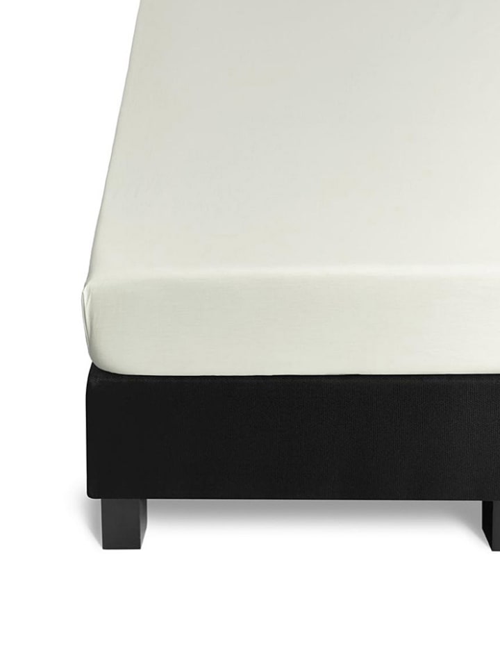 Beddinghouse Perkalowe prześcieradło w kolorze kremowym na gumce rozmiar: 140x210/220 cm