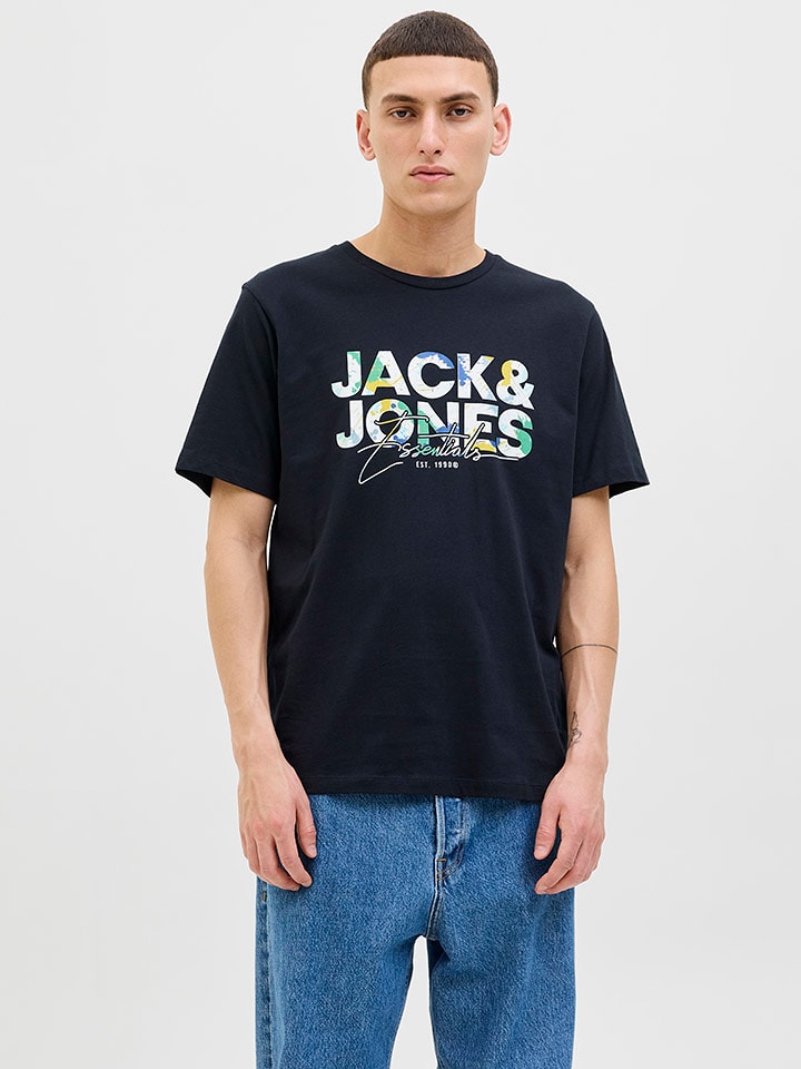 Jack & Jones Koszulka "Jjgeplas" w kolorze granatowym rozmiar: M