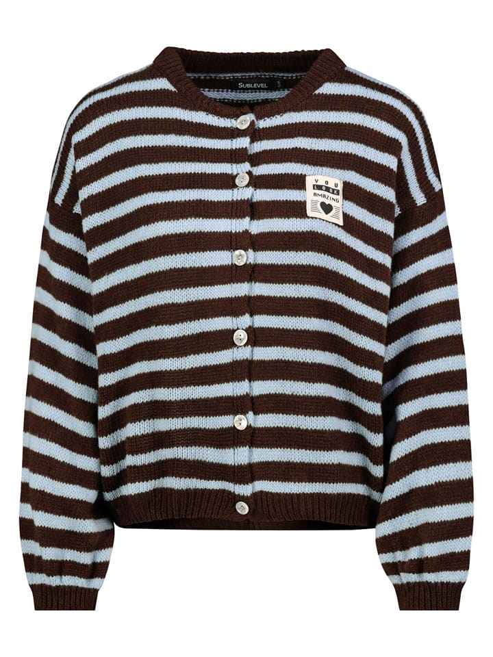 Sublevel Kardigan w kolorze brązowo-błękitnym rozmiar: M/L