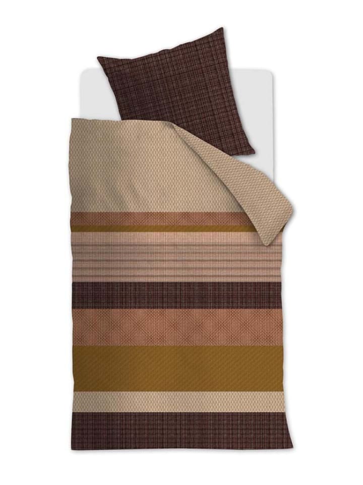 Beddinghouse Komplet pościeli satynowej "Kyle" w kolorze beżowo-jasnobrązowym rozmiar: 135x200 cm