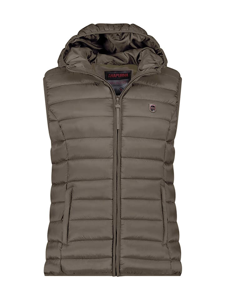 ANAPURNA Kamizelka pikowana "Vakitalana" w kolorze khaki rozmiar: M