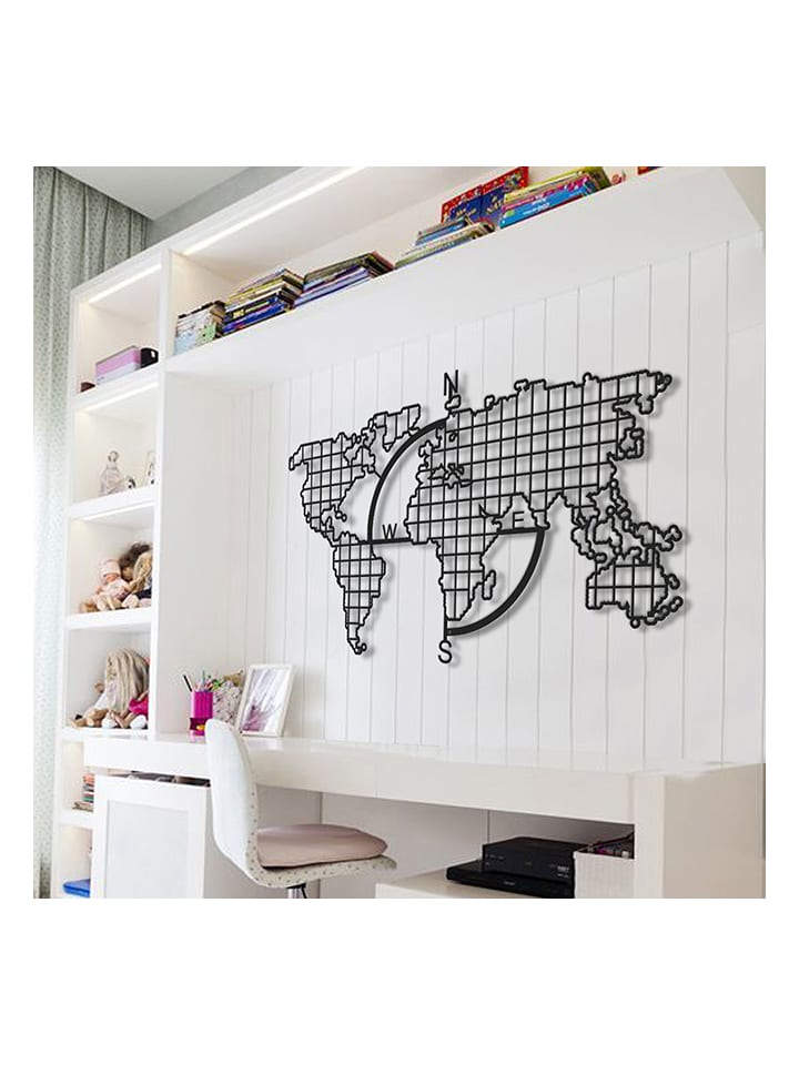 hippodino Dekoracja ścienna w kolorze czarnym - 100 x 57 cm rozmiar: onesize