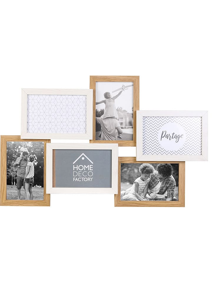 THE HOME DECO FACTORY Ramka w kolorze jasnobrązowo-białym na zdjęcia - 49 x 31,5 cm rozmiar: onesize
