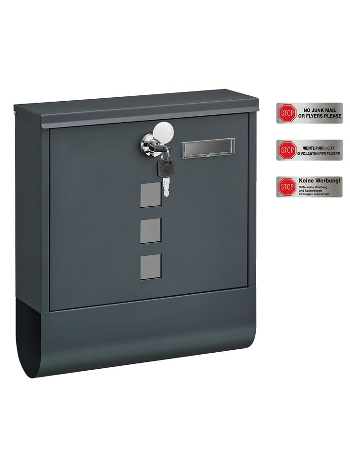 Songmics Skrzynka w kolorze szarym na listy - 30,8 x 33,8 x 10 cm rozmiar: onesize