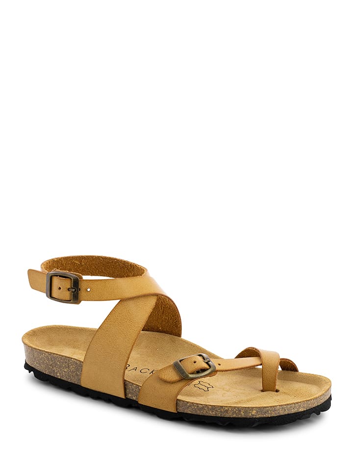 BACKSUN Skórzane sandały "Mala" w kolorze jasnobrązowym rozmiar: 38