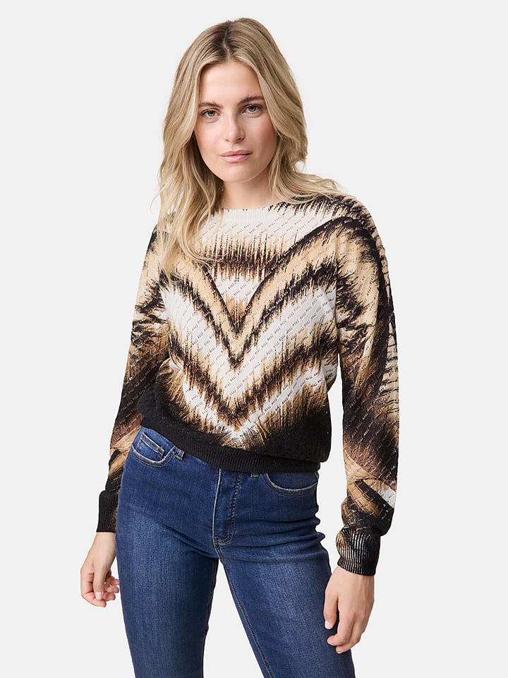 TAIFUN Sweter w kolorze czarno-kremowym rozmiar: 40