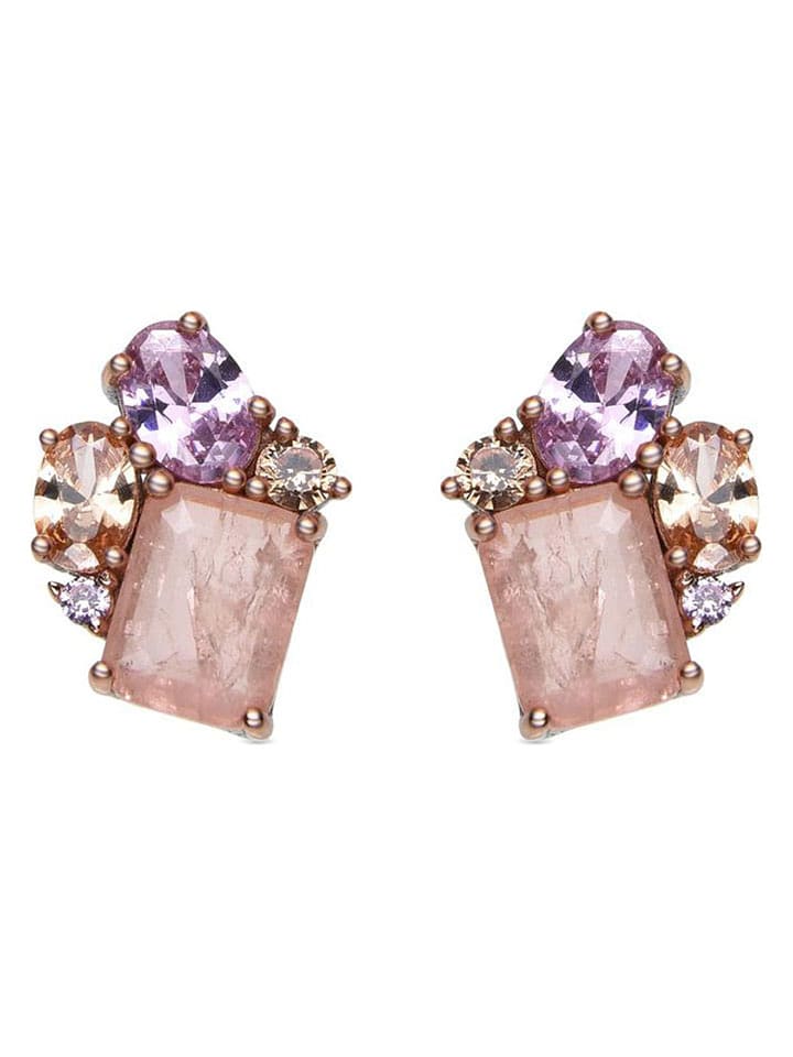 Luxenter Kolczyki-wkrętki z kwarcem i cyrkoniami rozmiar: onesize