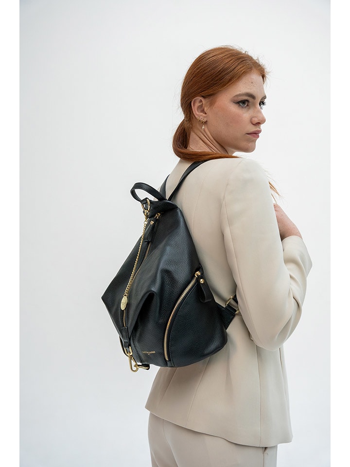 Christian Laurier Skórzany plecak "Racha" w kolorze czarnym - 30 x 40 x 16 cm rozmiar: onesize