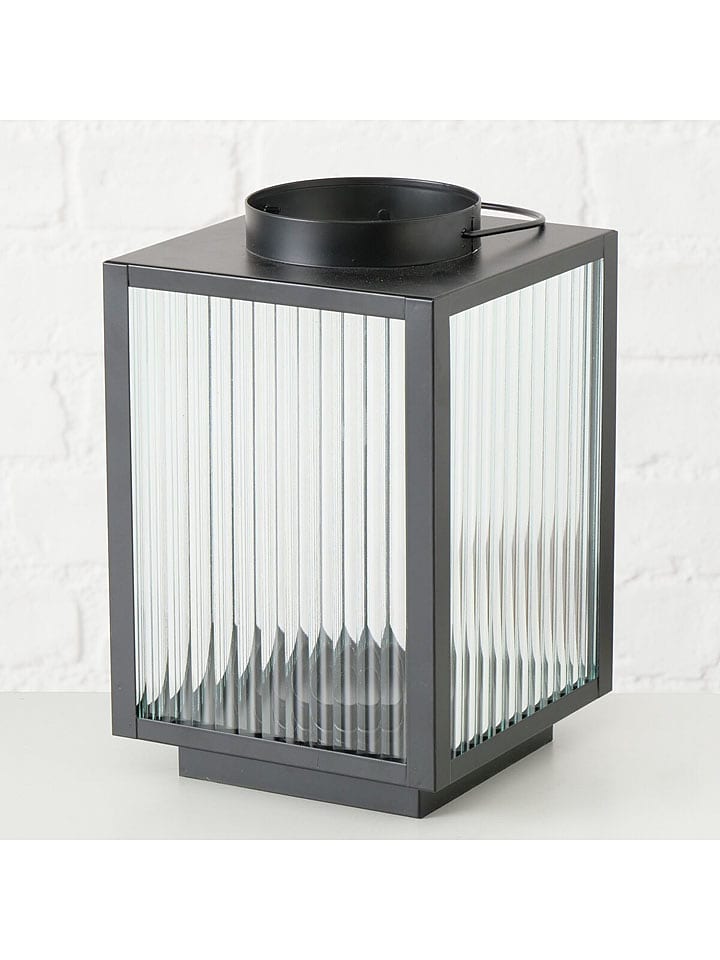 Boltze Lampion "Optica" w kolorze czarnym - 16 x 25 cm rozmiar: onesize