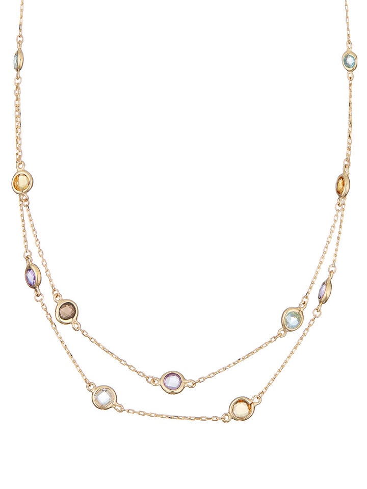 OR ÉCLAT Złoty naszyjnik "Colored" - dł. 43 cm rozmiar: onesize