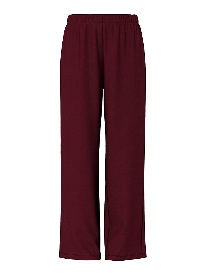 Pieces Spodnie dresowe "Chilli" w kolorze ciemnoczerwonym rozmiar: S