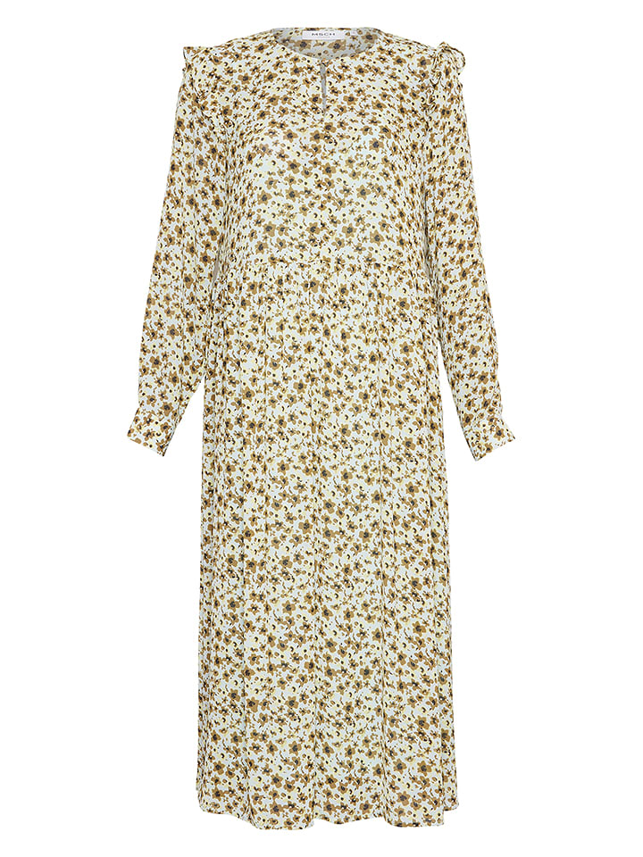 MOSS COPENHAGEN Sukienka "Adalia" w kolorze biało-oliwkowym rozmiar: M