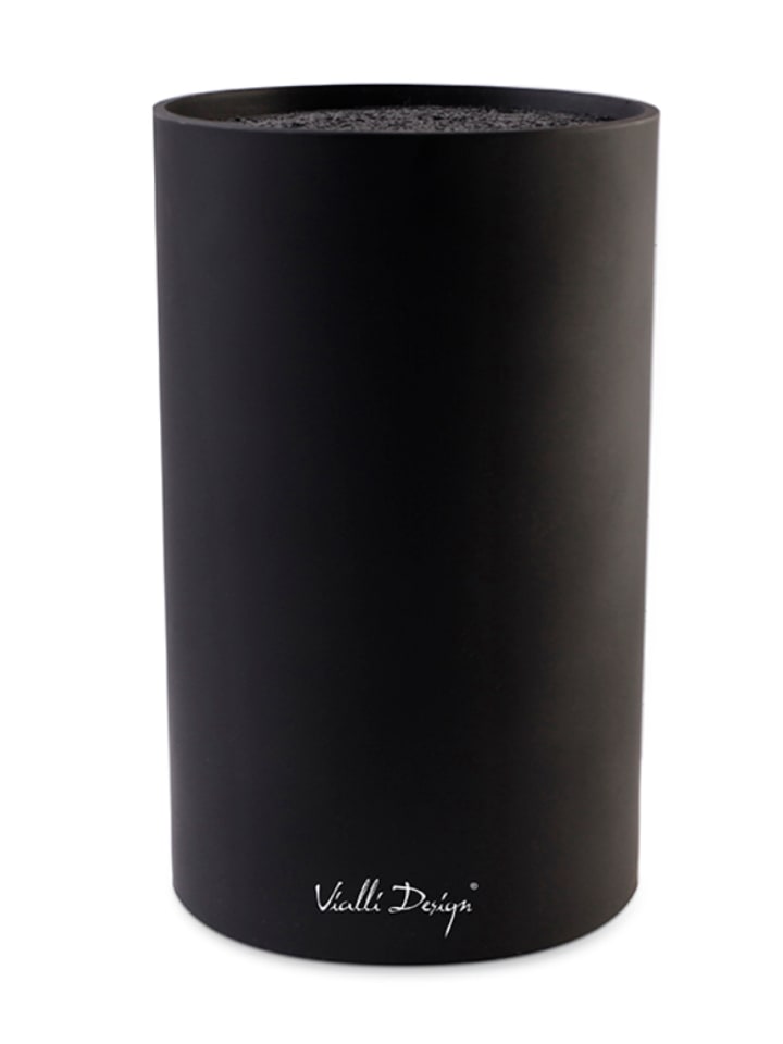 Vialli Design Stojak w kolorze czarnym na noże - wys. 18 x Ø 11 cm rozmiar: onesize